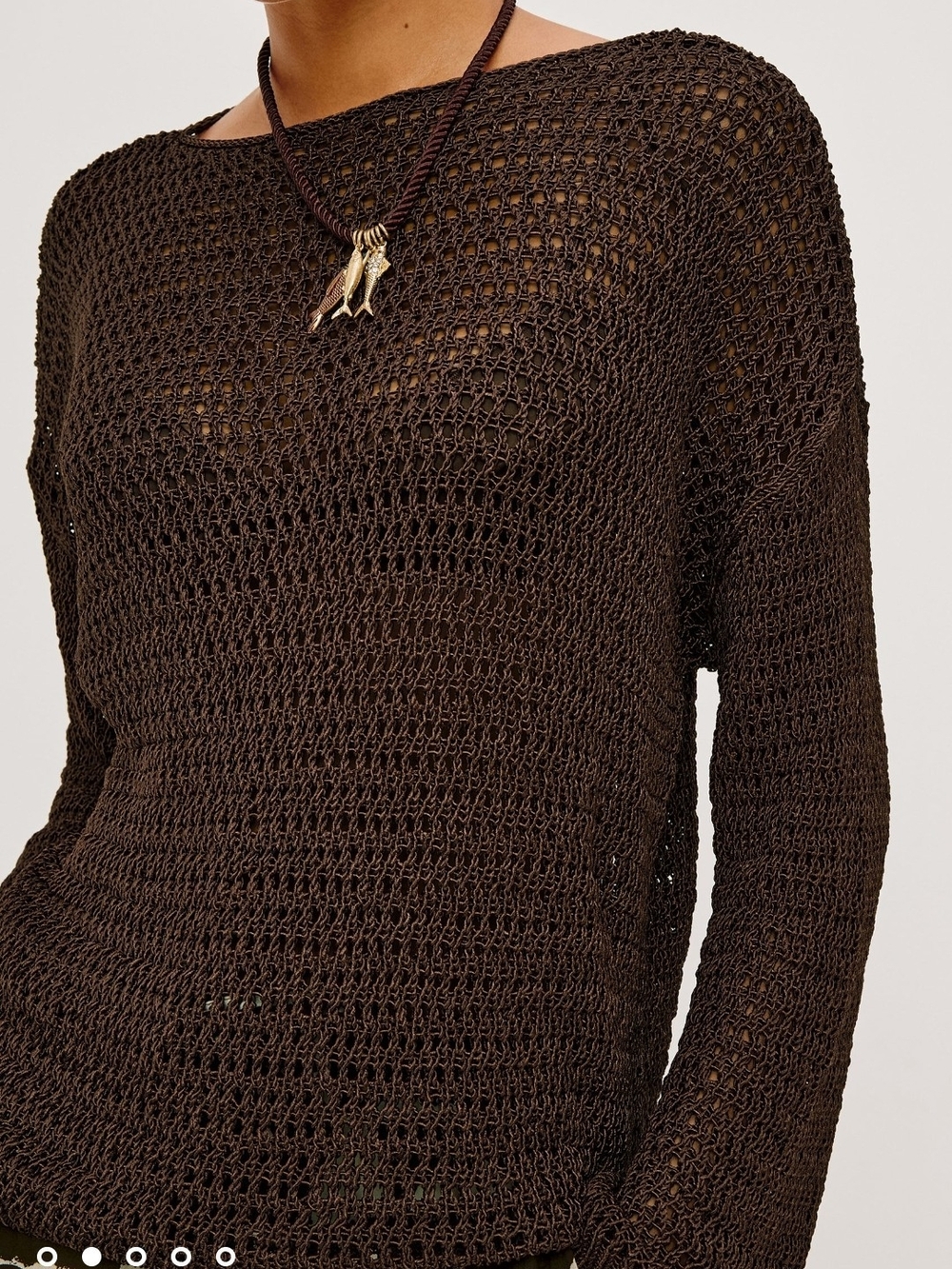 Rails Evangeline Espresso Open Knit Sweater